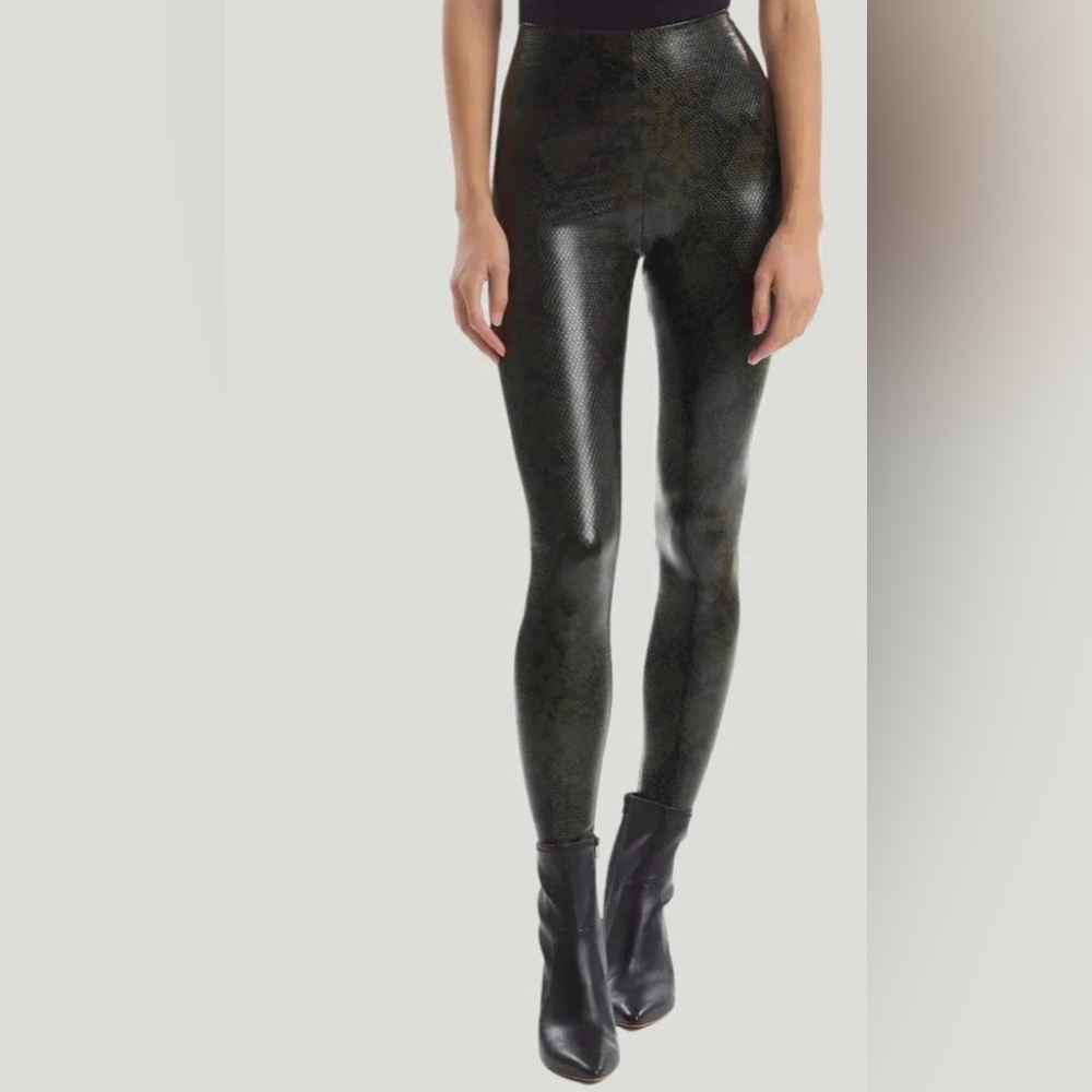 Commando Moss Snake Green Snakeskin Faux Leather Legging